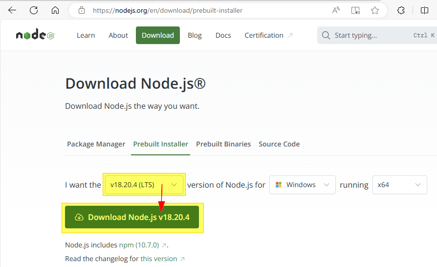 NodeJS V18